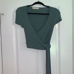 Urban outfitters wrap crop top with tie side